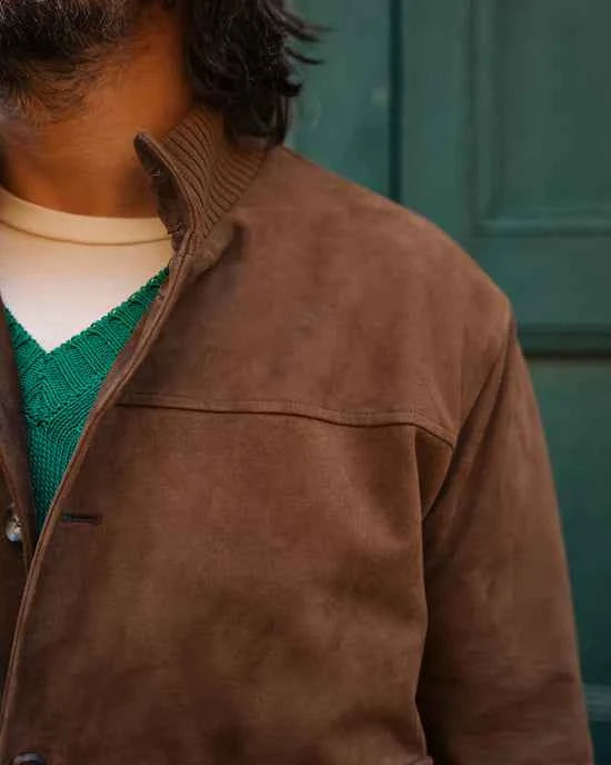 Compiano Heritage – Men’s Suede Leather Bomber Jacket
