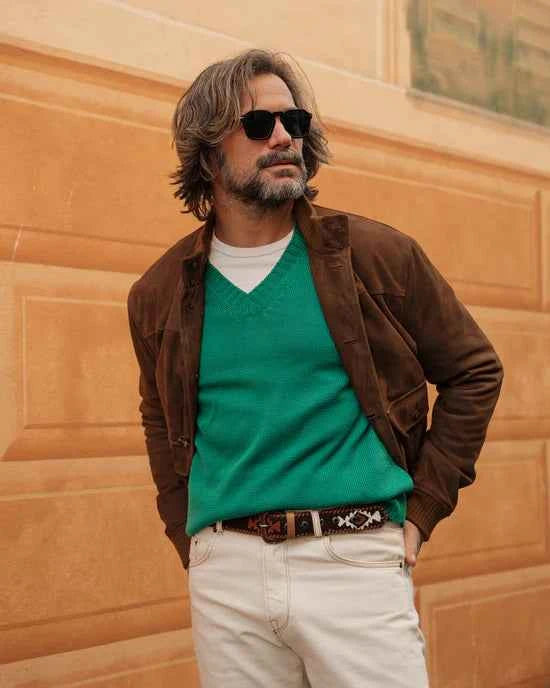 Compiano Heritage – Men’s Suede Leather Bomber Jacket