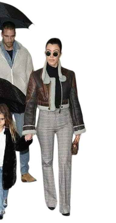 AeroChic Cropped Shearling Bomber – Women's Flight Style Leather Jacket