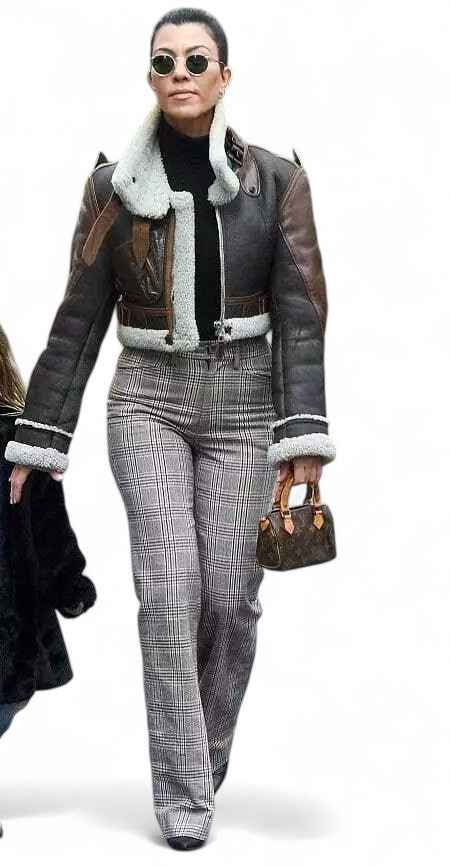 AeroChic Cropped Shearling Bomber – Women's Flight Style Leather Jacket