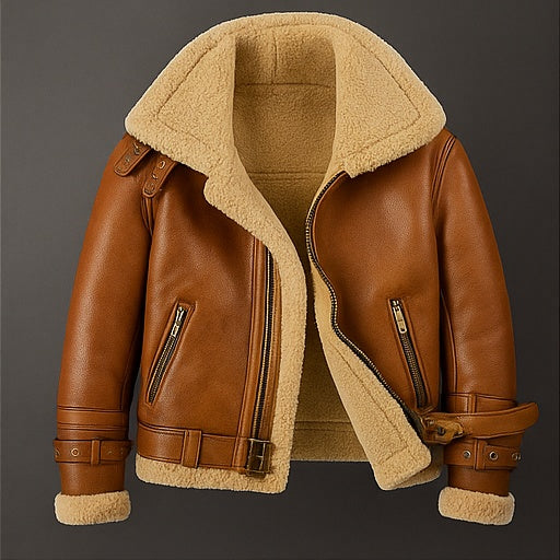 Altitude Ace – Men’s Shearling-Lined Leather Aviator Jacket Luxequir Vogue