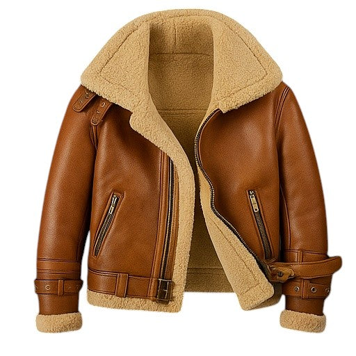 Altitude Ace – Men’s Shearling-Lined Leather Aviator Jacket Luxequir Vogue