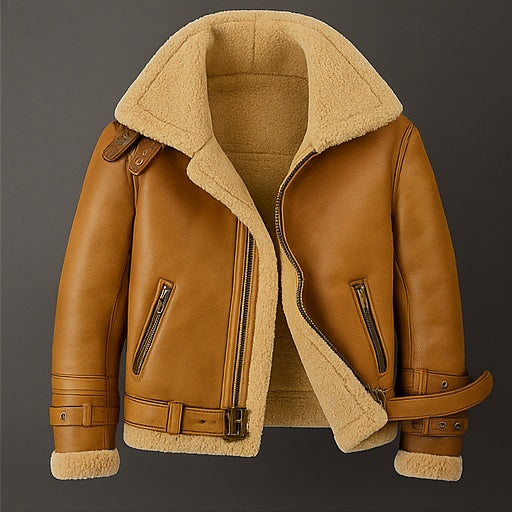 Altitude Ace – Men’s Shearling-Lined Leather Aviator Jacket Luxequir Vogue