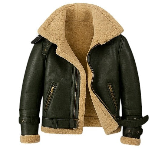 Altitude Ace – Men’s Shearling-Lined Leather Aviator Jacket Luxequir Vogue