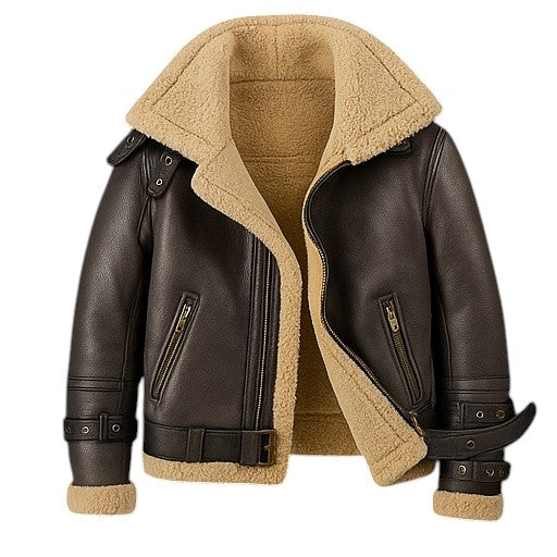 Altitude Ace – Men’s Shearling-Lined Leather Aviator Jacket Luxequir Vogue