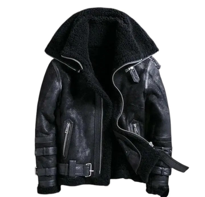 Altitude Ace – Men’s Shearling-Lined Leather Aviator Jacket Luxequir Vogue