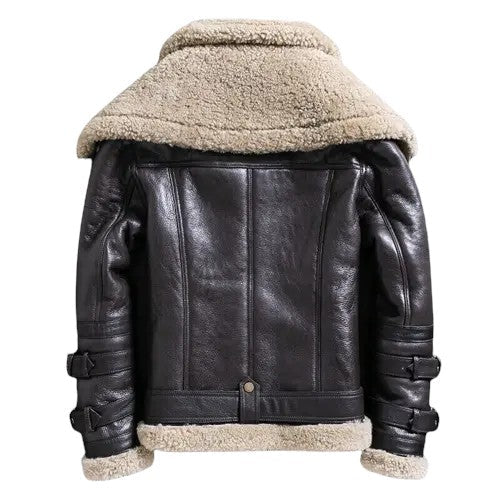Altitude Ace – Men’s Shearling-Lined Leather Aviator Jacket Luxequir Vogue