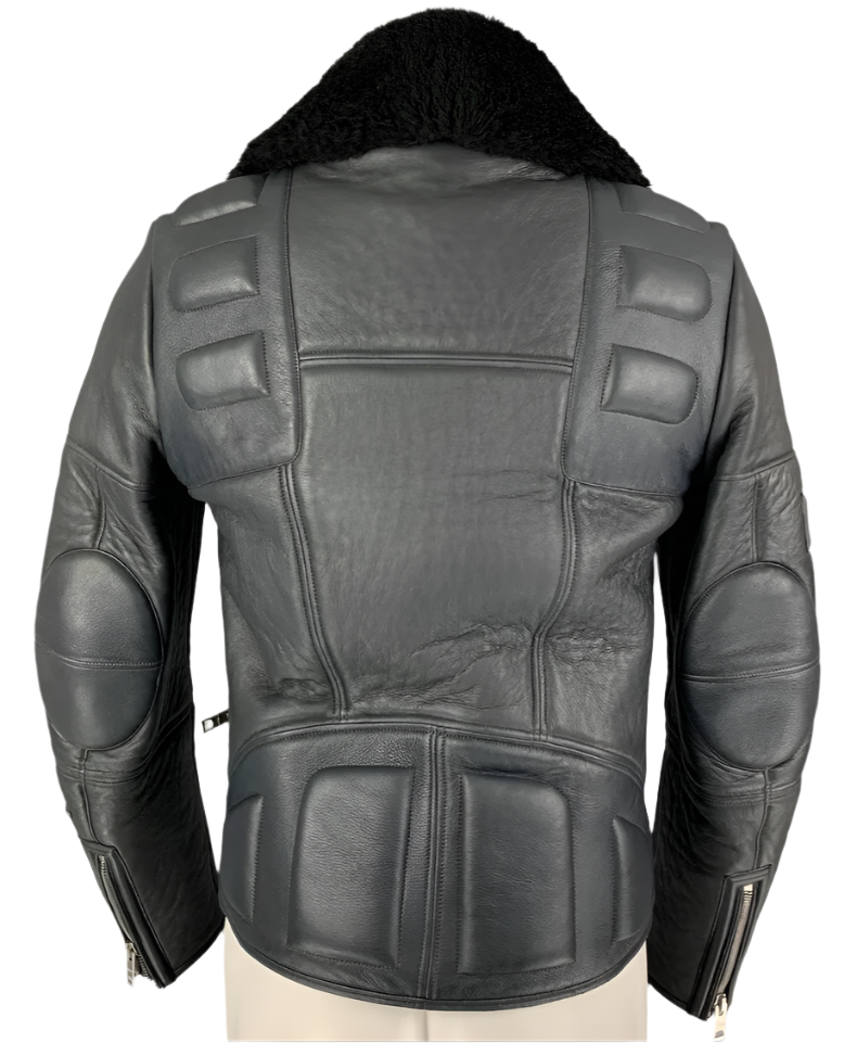 Arctic Reign – Men’s Deep Black Multi-Zip Shearling Collar Biker Jacket Luxequir Vogue