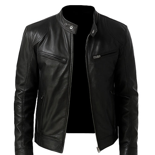 Café Forge – Men’s Brown Cowhide Leather Racer Jacket Luxequir Vogue