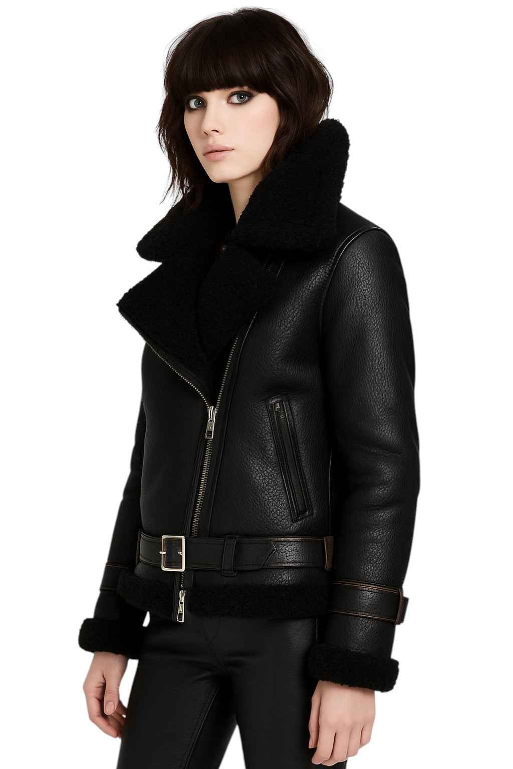 Hearthline Aviator – Women's Shearling-Lined Leather Flight Jacket