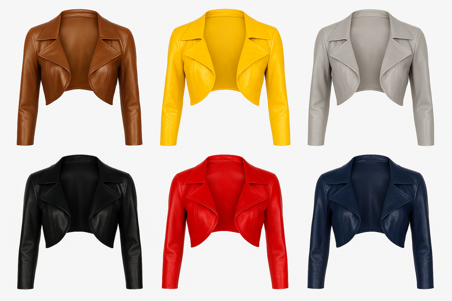 Crimson Edge – Women’s Cropped Leather Bolero Shrug Jacket Luxequir Vogue