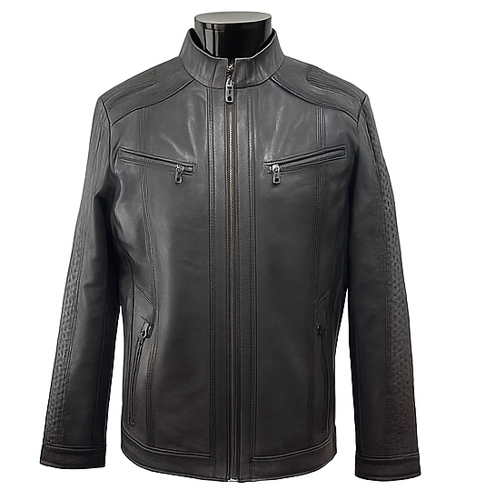 Crimson Grid – Men’s Maroon Textured Biker Leather Jacket Luxequir Vogue