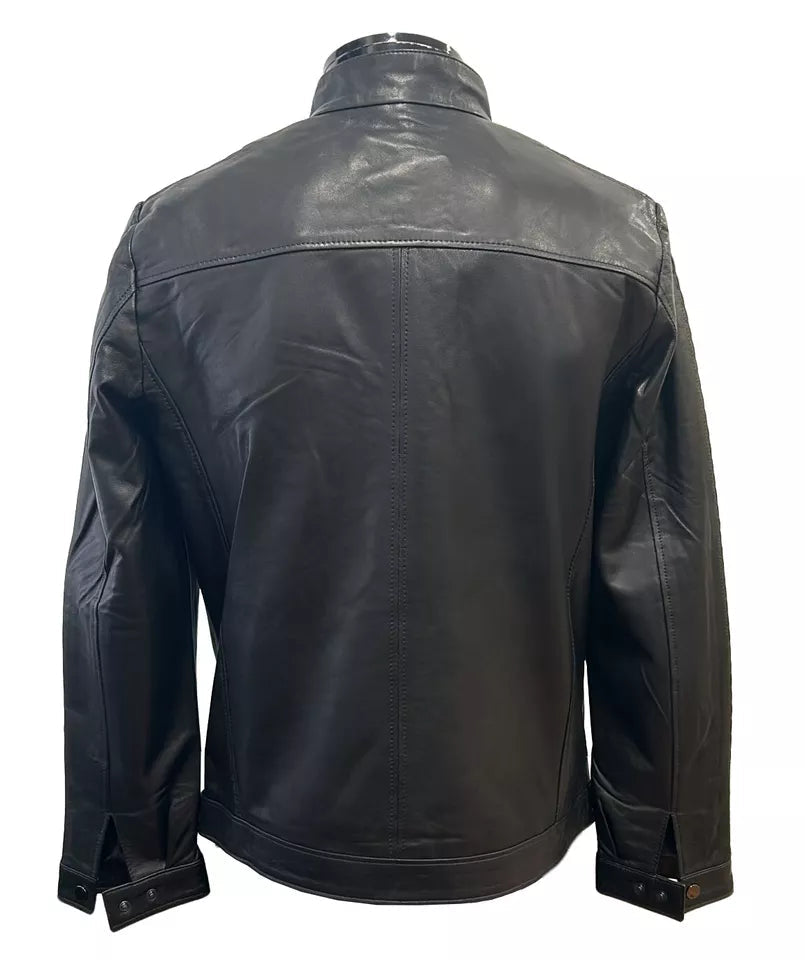 Crimson Grid – Men’s Maroon Textured Biker Leather Jacket Luxequir Vogue