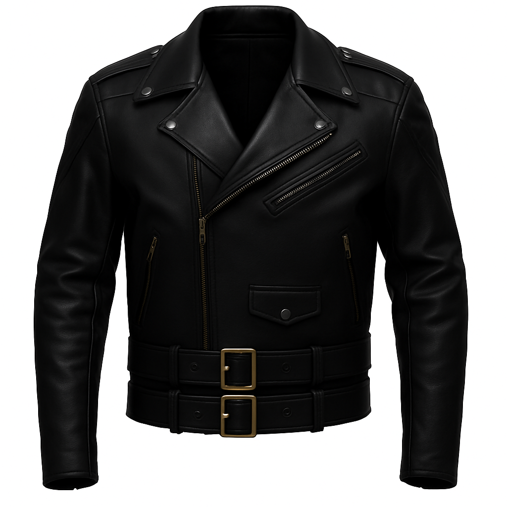 Dominion Rider – Men’s Full Cowhide Leather Biker Suit with Gold Accents Luxequir Vogue