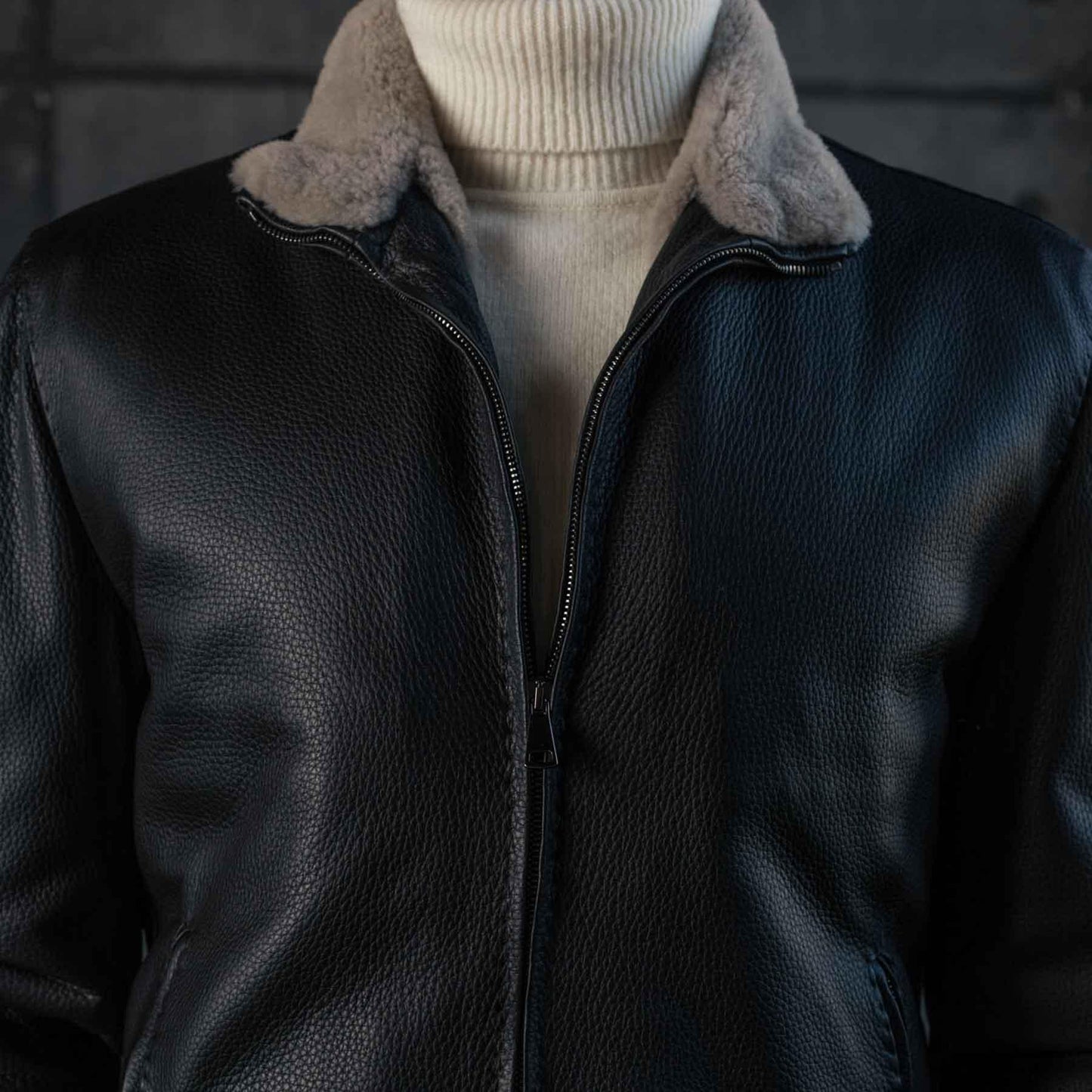 Rifugio Iconic Deerskin Beaver Jacket – Ivory Black Luxequir Vogue