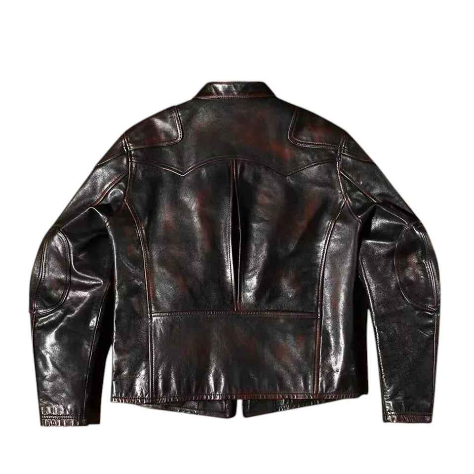 Iron Ember – Men’s Vintage Crunch Cowhide Leather Biker Jacket