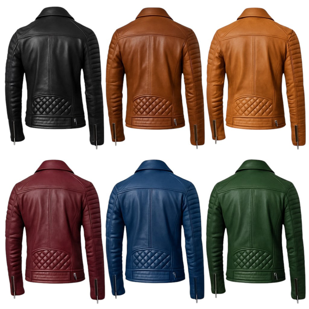 Iron Reign – Men’s Quilted Armored Biker Leather Jacket Luxequir Vogue