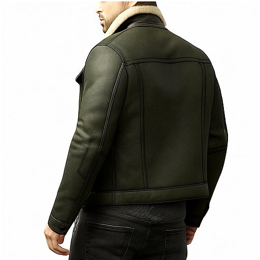 Kodiak Crest – Men’s Shearling-Lined Vintage Bomber Jacket Luxequir Vogue