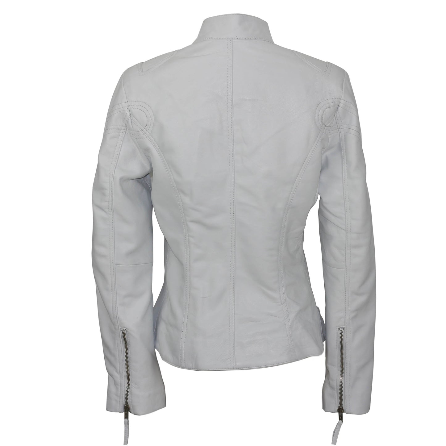 Ladies Women's Genuine Real Leather Vintage Slim Fit Biker Jacket Luxequir Vogue