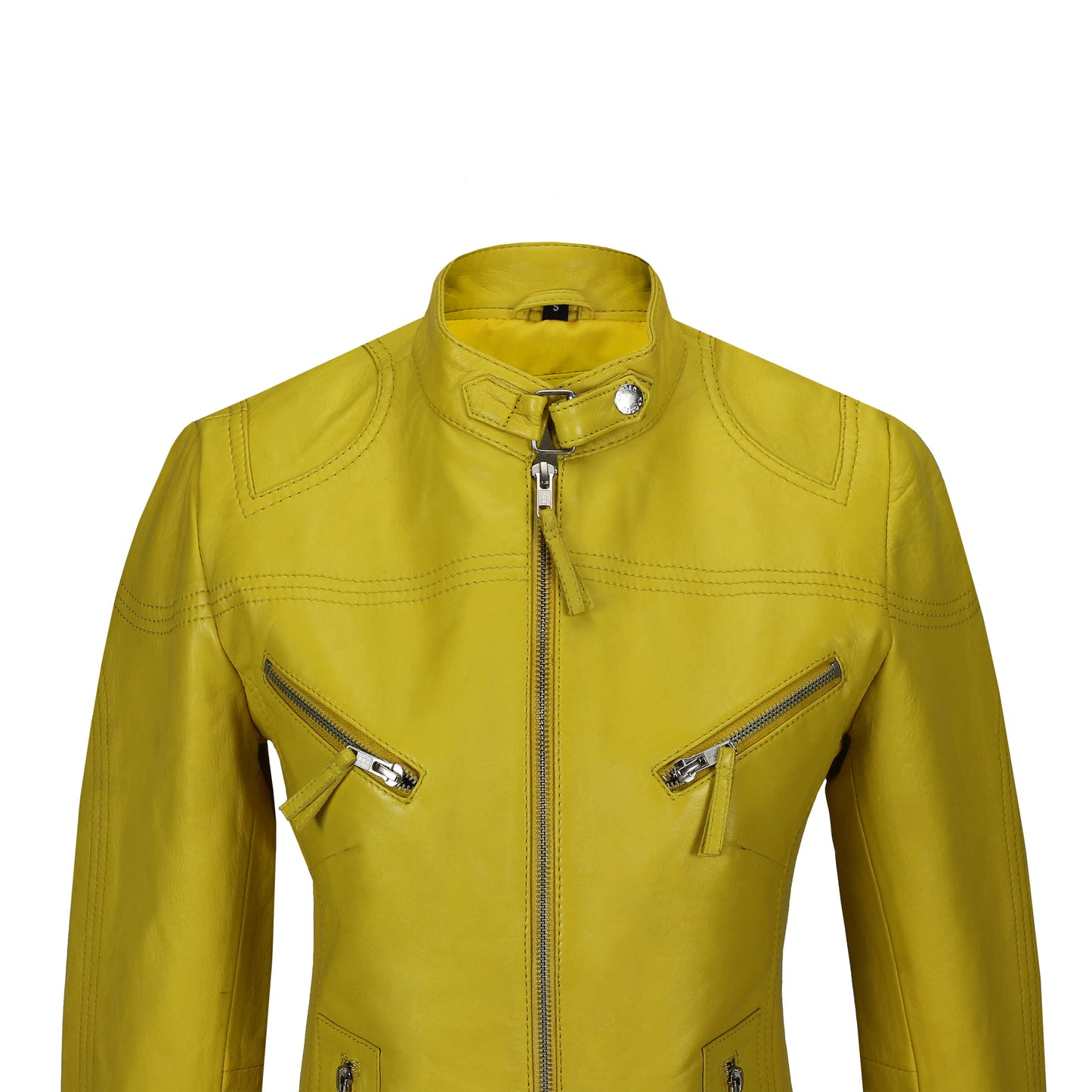 Ladies Women's Genuine Real Leather Vintage Slim Fit Biker Jacket Luxequir Vogue