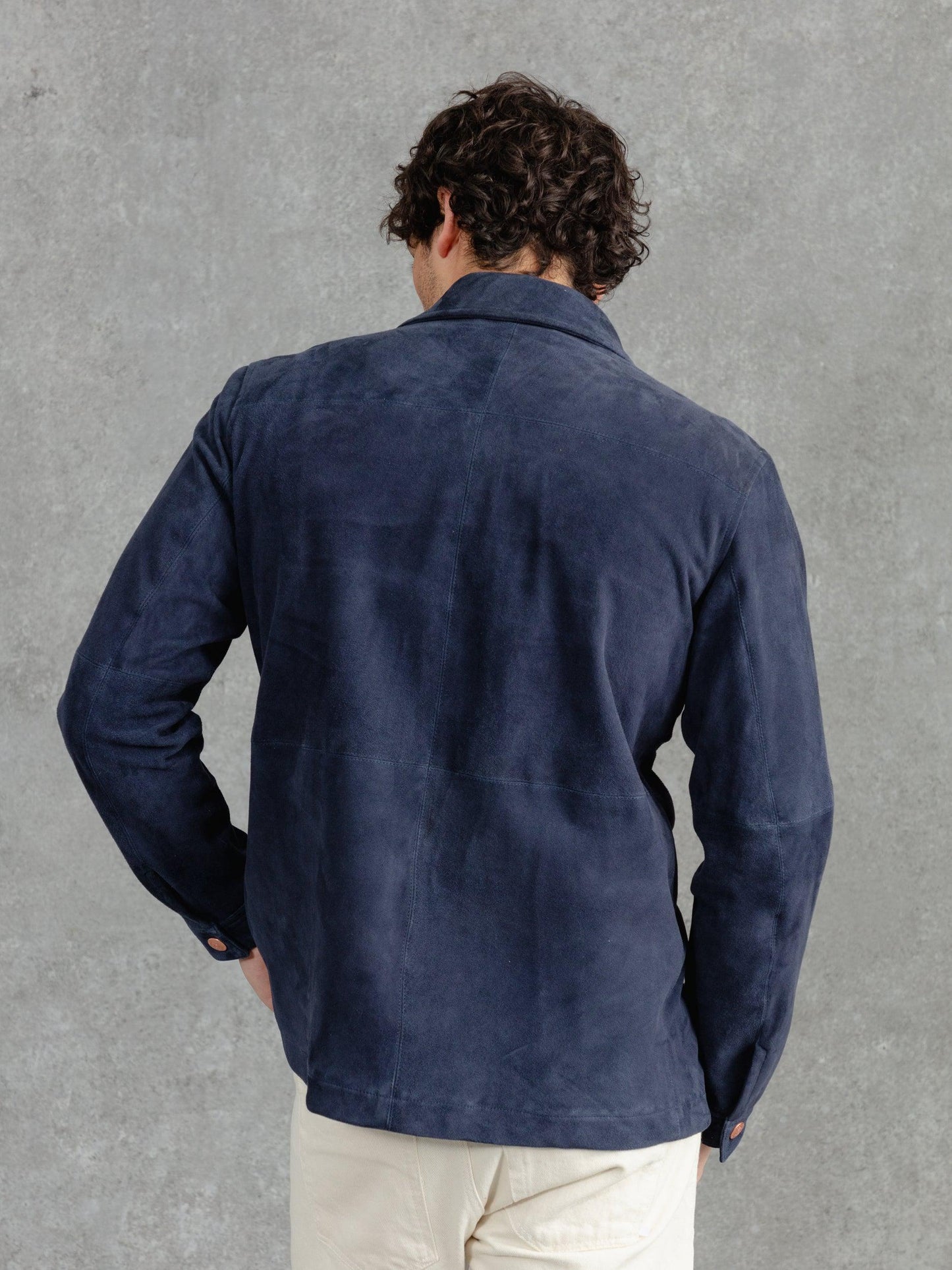 The Suede Panelled Overshirt – Luxequir Collection Navy Luxequir Vogue
