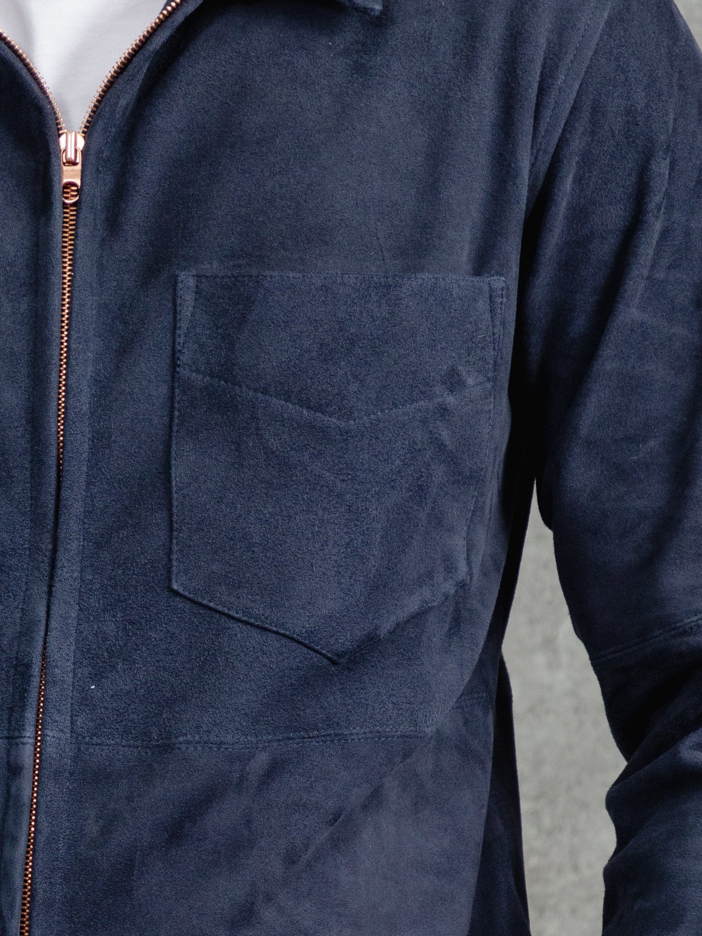 The Suede Panelled Overshirt – Luxequir Collection Navy Luxequir Vogue