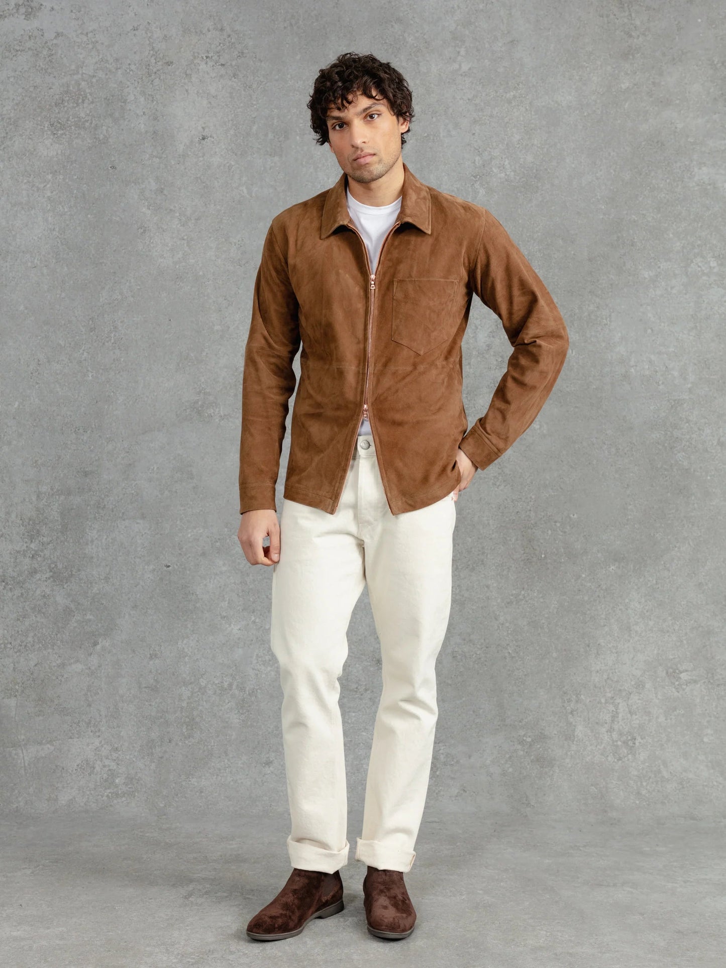 The Suede Panelled Overshirt – Luxe Tan Luxequir Vogue