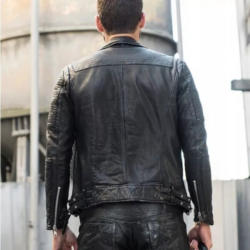 Midnight Fringe Biker Jacket - Black Rebel Biker Leather Jacket in 100% Genuine Leather Luxequir Vogue