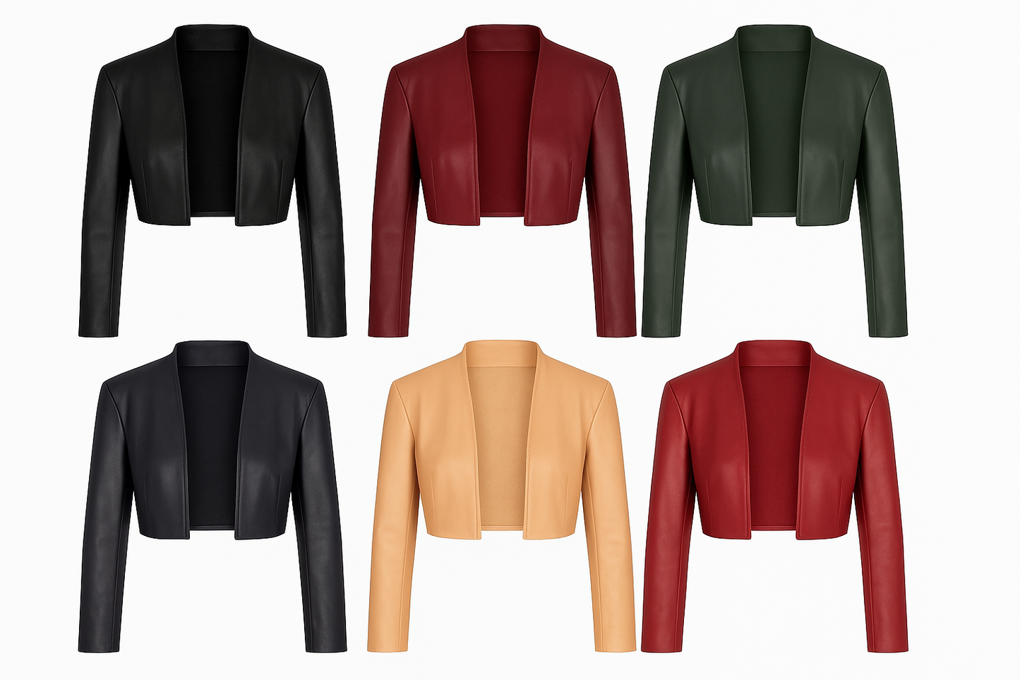 Midnight Shard – Women’s Cropped Leather Shrug Jacket Luxequir Vogue