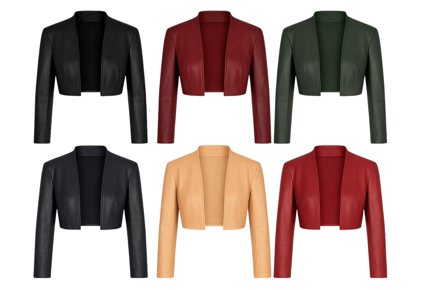Midnight Shard – Women’s Cropped Leather Shrug Jacket Luxequir Vogue