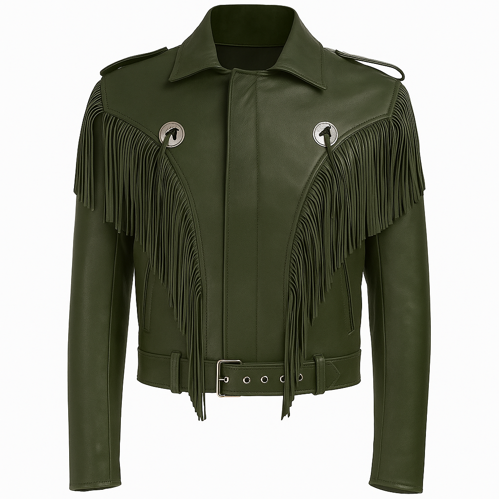 Midnight Stallion – Men’s Fringed Leather Western Biker Jacket Luxequir Vogue