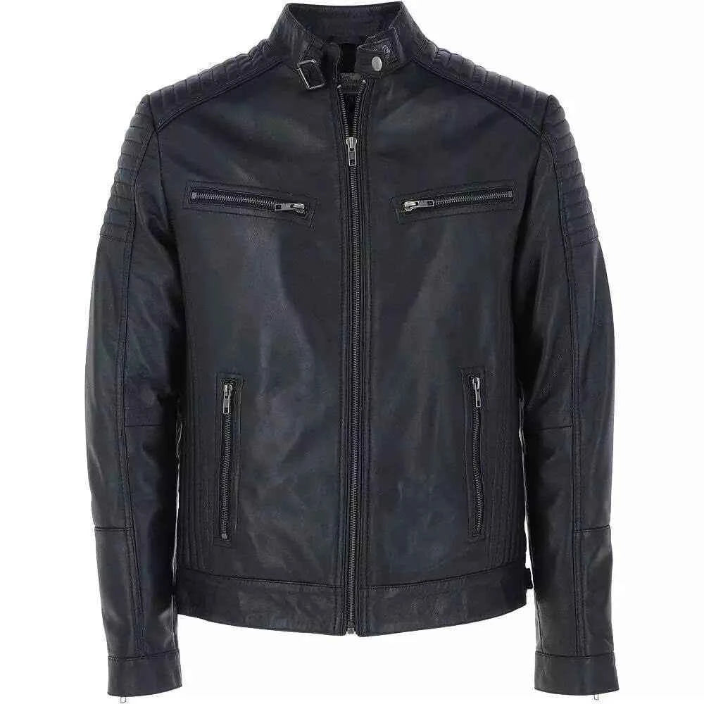 Shadowline – Men’s Quilted Shoulder Biker Leather Jacket