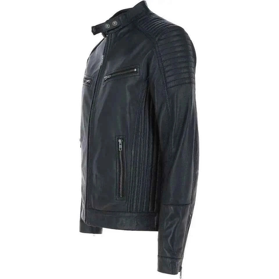 Shadowline – Men’s Quilted Shoulder Biker Leather Jacket