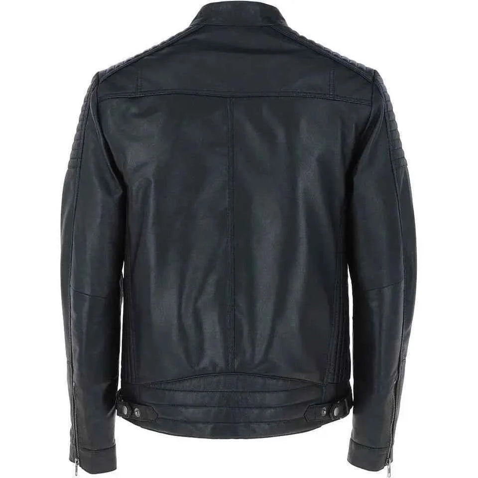 Shadowline – Men’s Quilted Shoulder Biker Leather Jacket