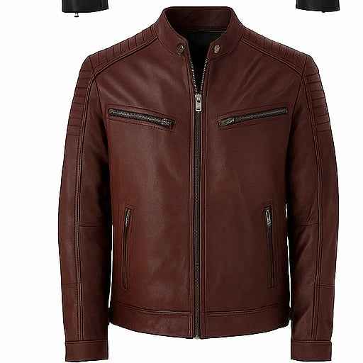 Shadowline – Men’s Quilted Shoulder Biker Leather Jacket