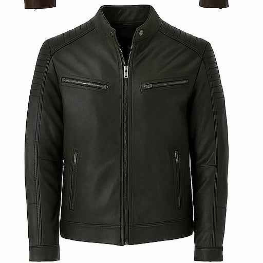 Shadowline – Men’s Quilted Shoulder Biker Leather Jacket