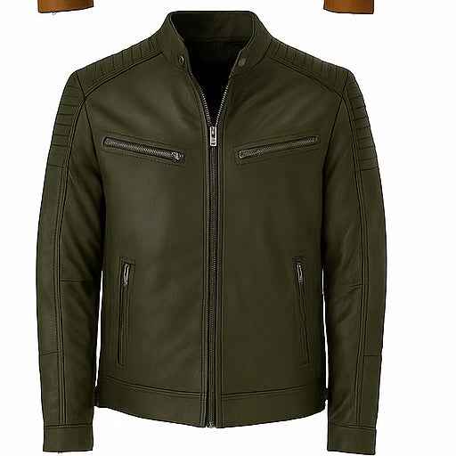 Shadowline – Men’s Quilted Shoulder Biker Leather Jacket