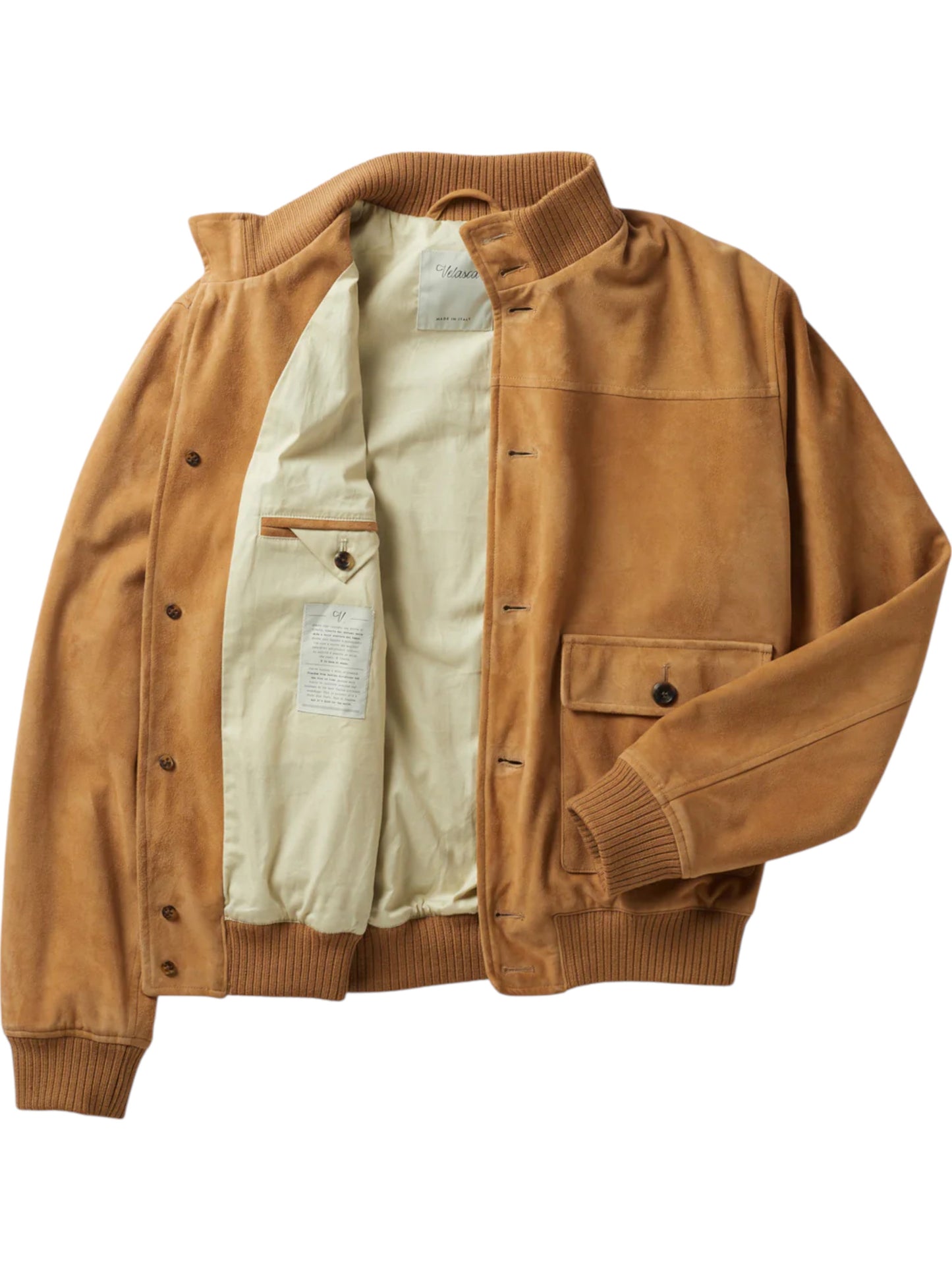 Tuscany Crest – Men’s Caramel Shearling Bomber Jacket Luxequir Vogue