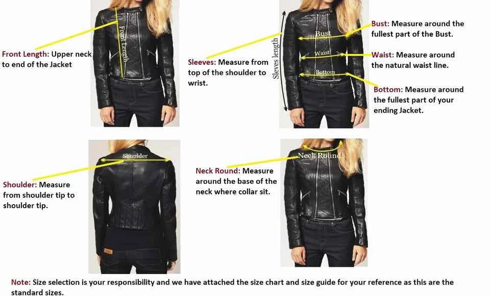Urban Contour – Women’s Lambskin Peplum Motorcycle Leather Jacket