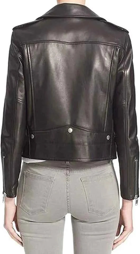 Urban Rider – Women’s Lambskin Leather Belted Biker Jacket