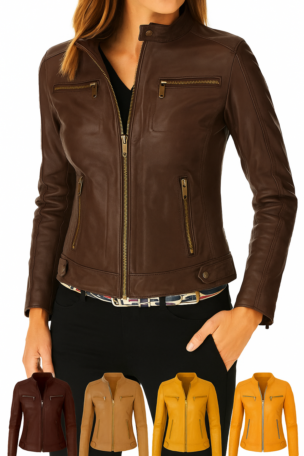 Violet Raze – Women’s Sustainable Deep Purple Leather Biker Jacket Luxequir Vogue
