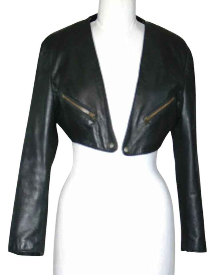 ZipperEdge Cropped Bolero – Women's Slim Fit Lambskin Shrug Jacket