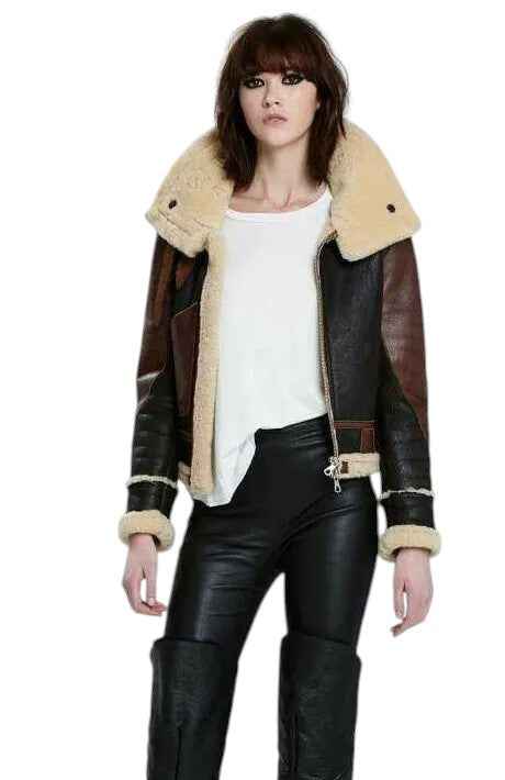 Hearthline Aviator – Women's Shearling-Lined Leather Flight Jacket