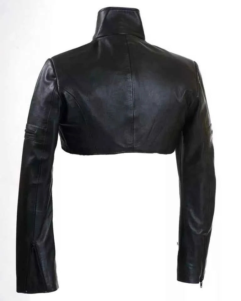 Rogue Edge – Women’s Cropped Leather Biker Bolero with High Collar