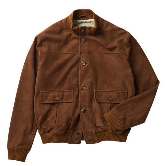 Compiano Heritage – Men’s Suede Leather Bomber Jacket Luxequir Vogue