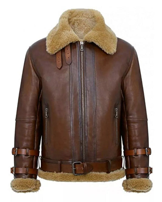 Airborne Legacy – Men’s Airforce RAF B3 Aviator Shearling Leather Jacket