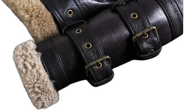 Altitude Ace – Men’s Shearling-Lined Leather Aviator Jacket Luxequir Vogue