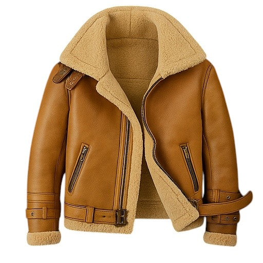Altitude Ace – Men’s Shearling-Lined Leather Aviator Jacket Luxequir Vogue