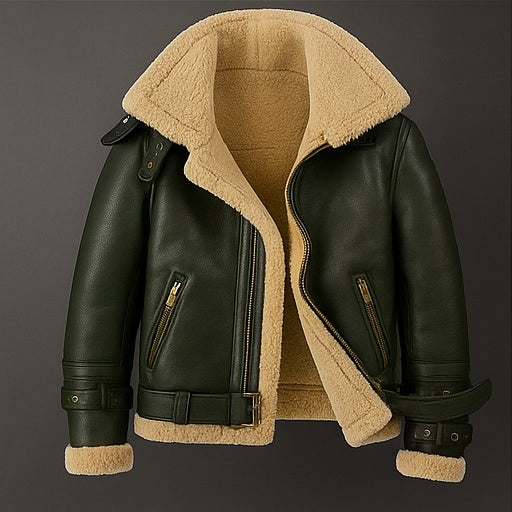 Altitude Ace – Men’s Shearling-Lined Leather Aviator Jacket Luxequir Vogue