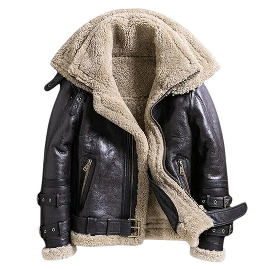 Altitude Ace – Men’s Shearling-Lined Leather Aviator Jacket